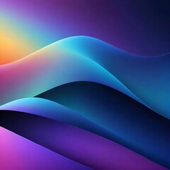 Oceanic Elegance: A Symphony of Waves and Curves in Blue Gradient Art