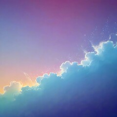 Daylight Fade: Blue Sky and Sunset Clouds Gradient