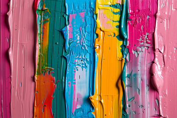 colored striped background painted with oil paints of different colors