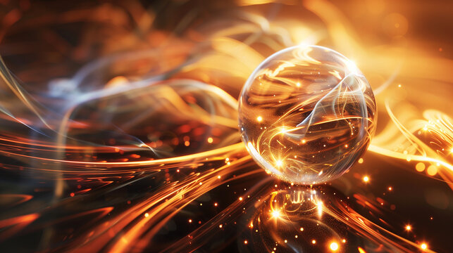 abstract image of light and spheres