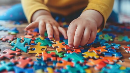 Toddler's Puzzle Solving, Focus on Fine Motor Skills