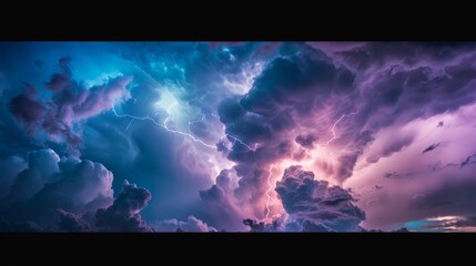 Solitary Figure Amidst Storm, Dramatic Sky Illumination