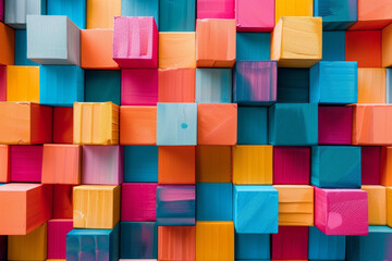 Fototapeta na wymiar Colorful cubes pattern for background