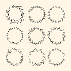 Wreaths floral wedding illustration collection