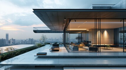 Exterior view of multiple modern house. Architecture 3d rendering of minimal modern house with...