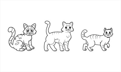 cat outline design for coloring