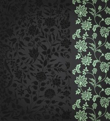 wedding card design, traditional paisley floral pattern , royal India	