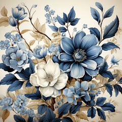 blue and white flowers