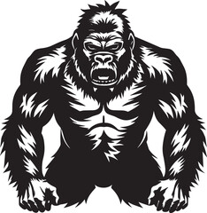 Gorilla Silhoette .Vector illustration 