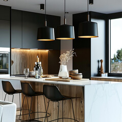 modern kitchen interior, interior design for kitchen,modern, ceramic kitchen with dining table,