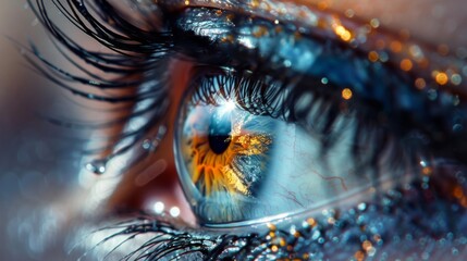 Macro Shot of Human Eye with Vivid Colors
