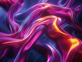 Abstract silk texture with neon glow