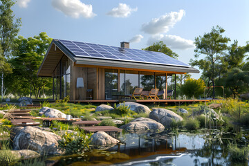 Obraz premium Sustainable Living: Powering Homes with the Sun