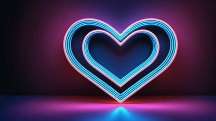 glowing heart, neon heart