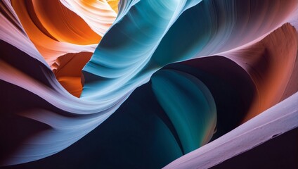 Antelope Canyon-inspired abstract background with cool-toned colors.