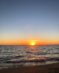 View from the seaside at sunset