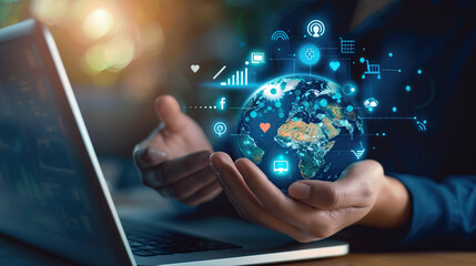 global business tech, connect international world market. concept of economic development communication and solutions to network digital technology, future internet, and worldwide invest