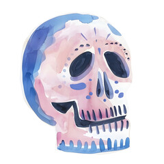 Skull hand painted art design illustration	