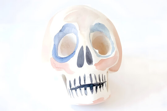 Skull hand painted art design illustration	
