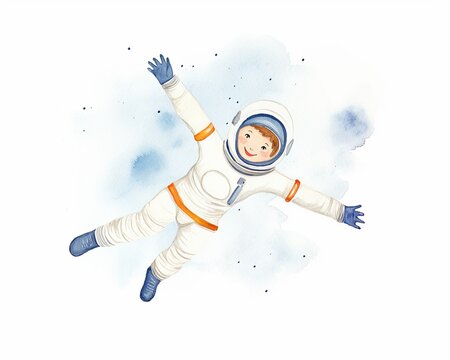 painting of Astronaut floating in space