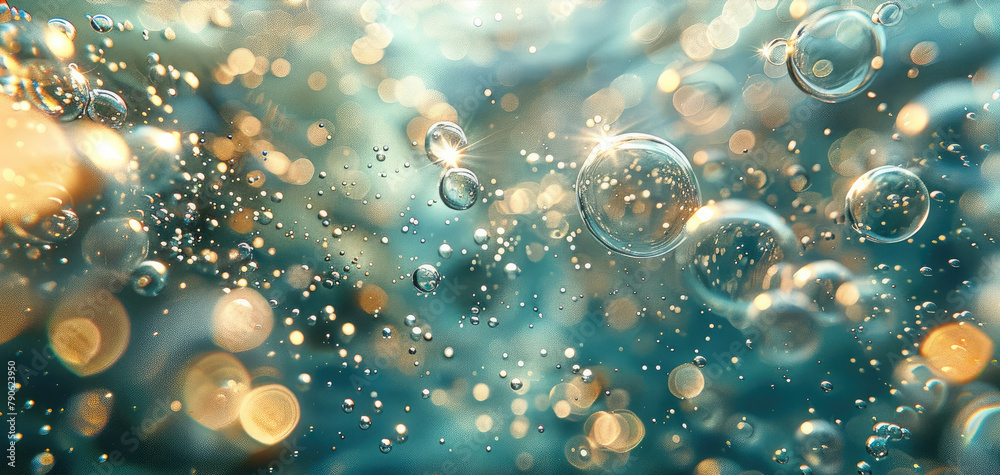 Poster underwater bubbles. generative ai.