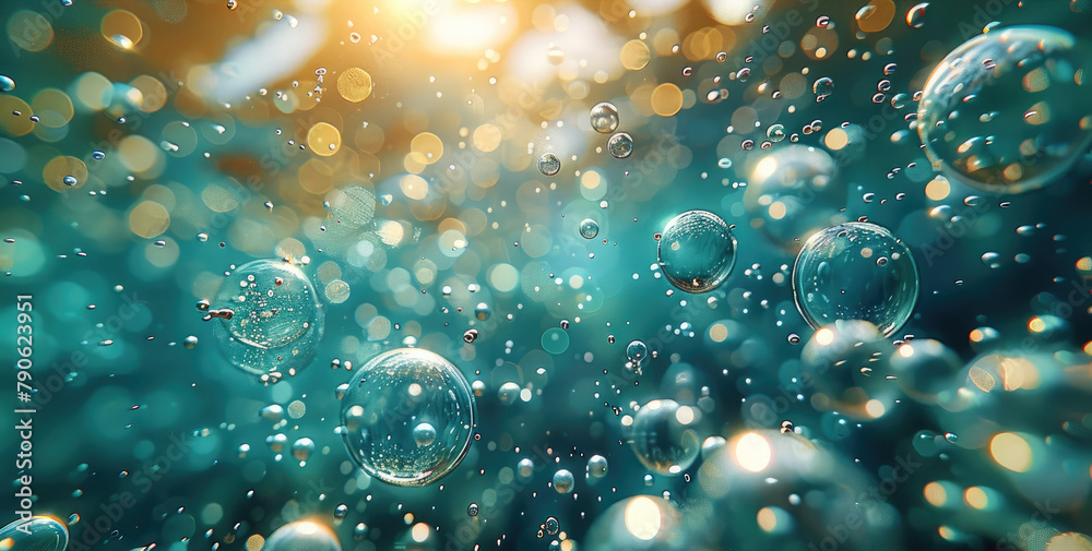 Poster underwater bubbles. generative ai.