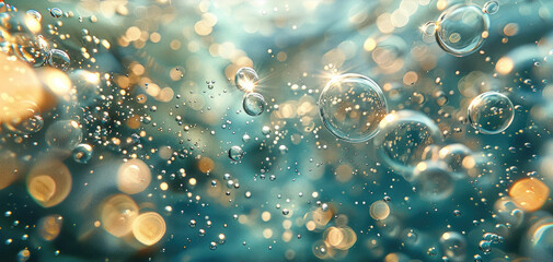 Underwater Bubbles. Generative AI.