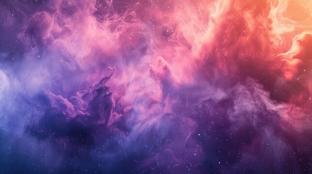 Abstract Colored Smoke Clouds Resembling Nebula Texture in the Universe