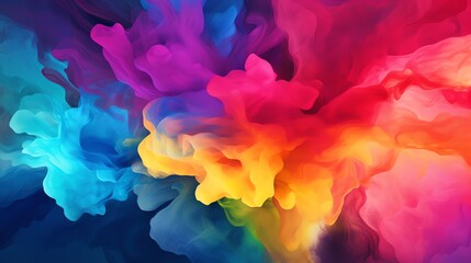 Fototapeta premium Color Explosion Design an abstract banner that features a vibrant explosion of colors Experiment with blending different hues, gradients, and patterns to create a visually stunning and dynamic composi
