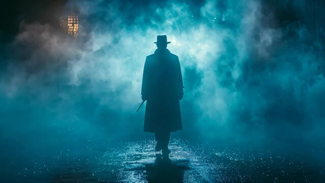 Victorian Sleuth Unveils Mystery in Misty London. Concept Victorian, Sleuth, Mystery, Misty London, Unveil