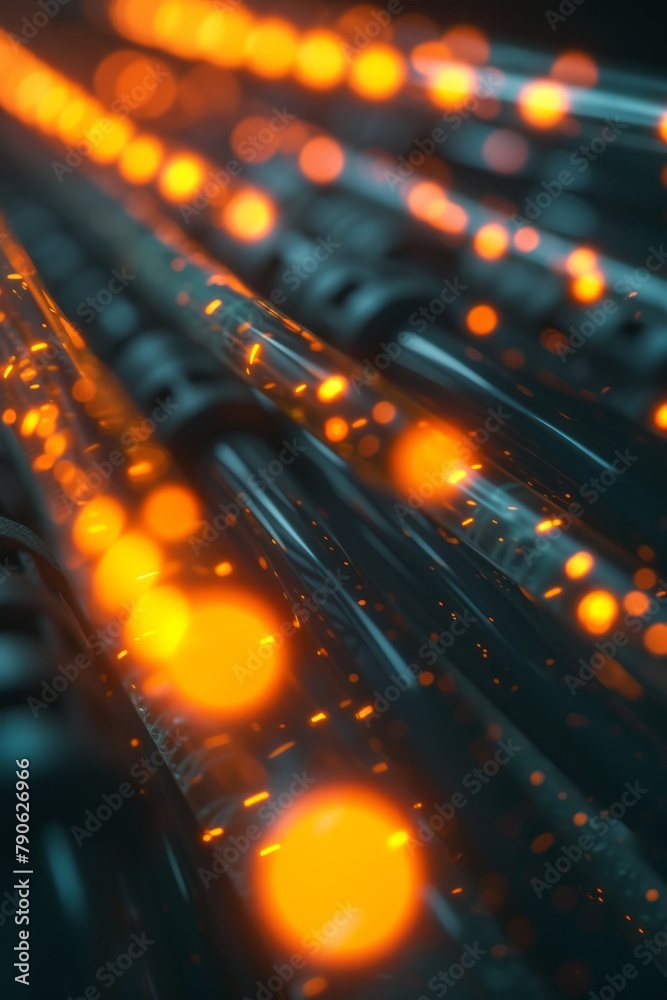 Poster abstract digital background from rounded colored lines. information flow space. big data visualizati