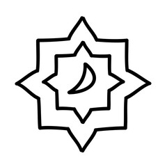 star symbol of eid adha in doodle icon
