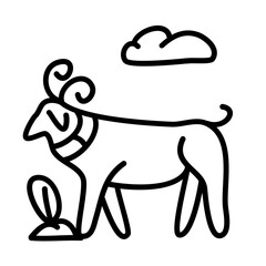 of eid adha in doodle icon