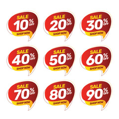 Set of discount offer price label, sale promo marketing	
