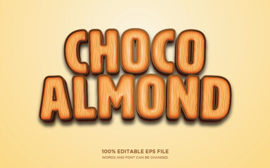 Chocolate Almond 3d editable text style effect