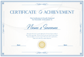 Certificate or diploma template retro design illustration - 790630977