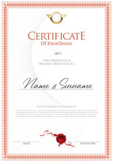 Certificate or diploma template retro design illustration - 790631115