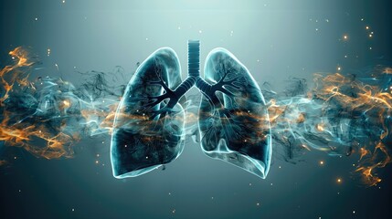 Abstract pair of human lungs moving with speed across the screen. Generative AI.
