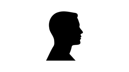 silhouette of a person in profile in vector