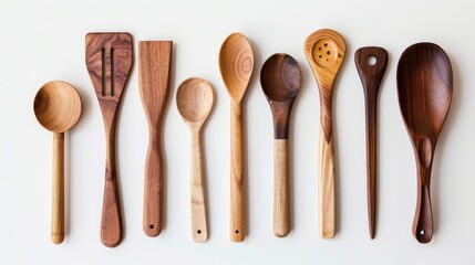 Kitchen utensil crafted from wood - obrazy, fototapety, plakaty