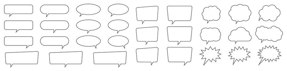 Speech bubble, speech balloon, chat bubble line art icon for apps and websites.