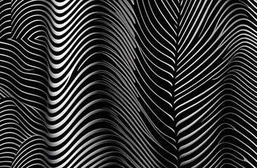 Beautiful abstract background - black and white lines in rows - fashion trend and copy space