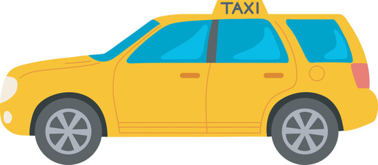 Yellow Taxi Cab Transport Vehicle Car Service Illustration Graphic Element Art Card