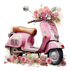 vintage scooter with flowers