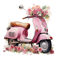 vintage scooter with flowers