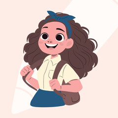 student girl feeling happy