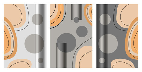 Abstract wall art. Modern boho minimalist art. design for wall art decor, cover, background, wallpaper, poster, home decor