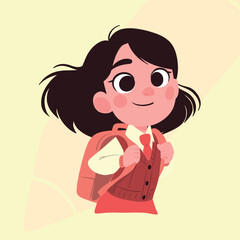 student girl smiling and excited