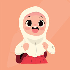 cute hijab student little girl