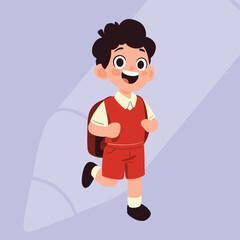 student boy feeling happy